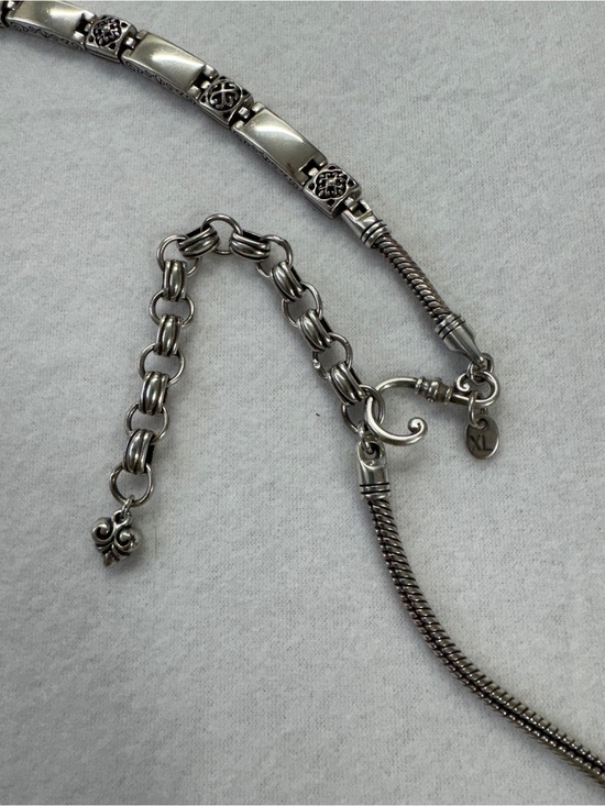 Brighton Tribeca Scrolled Bar Link Silver Plated Rare & Retired Design Chainbelt